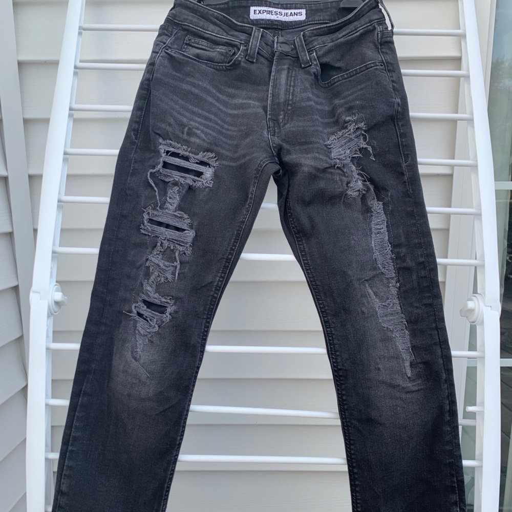 Black Ripped Express Jeans